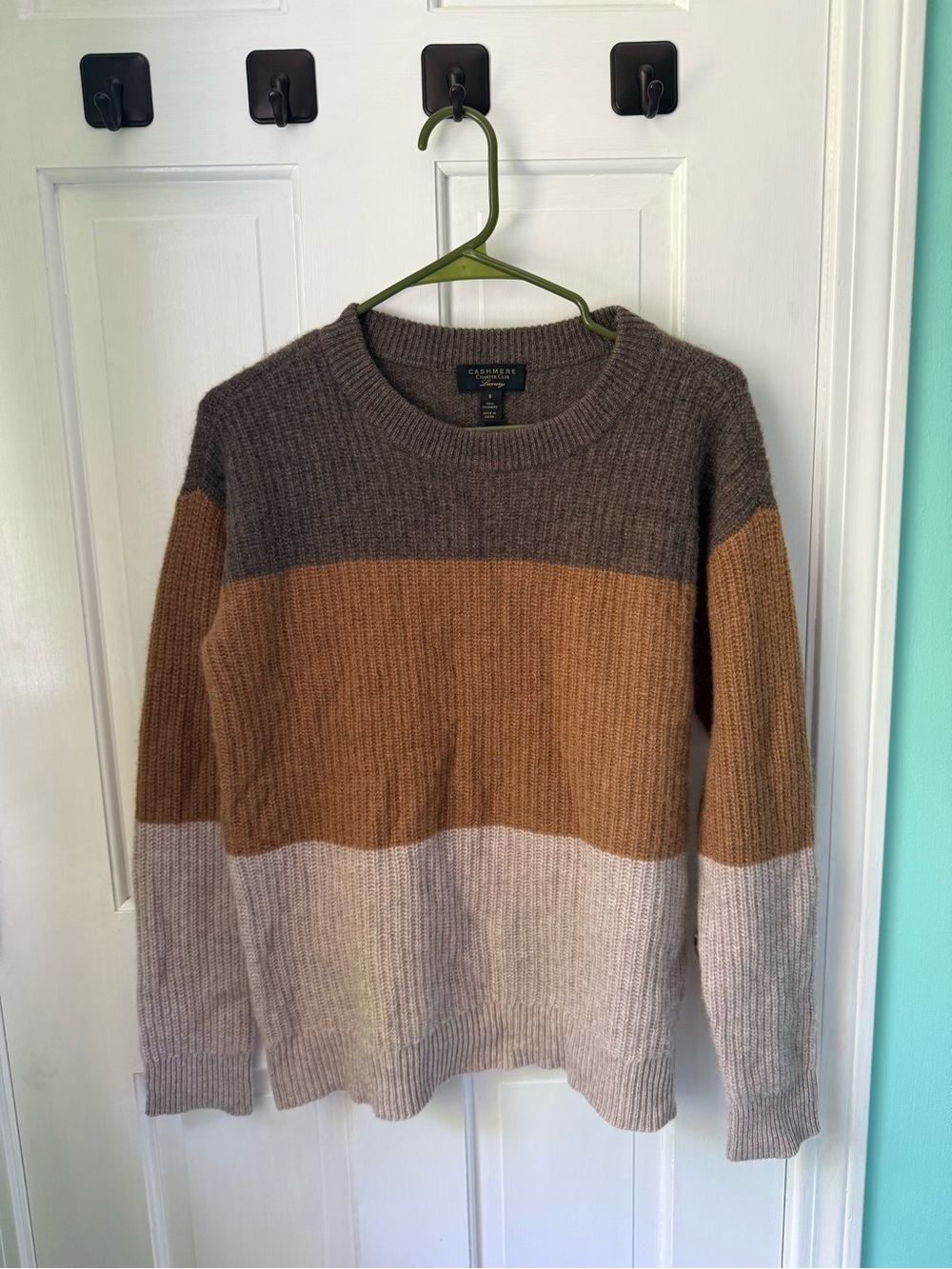 Charter Club 100% Cashmere Striped Sweater Size Small
